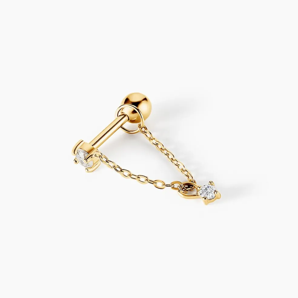 Piercing D'oreille Unitaire Giovanni Or Jaune Oxyde De Zirconium
