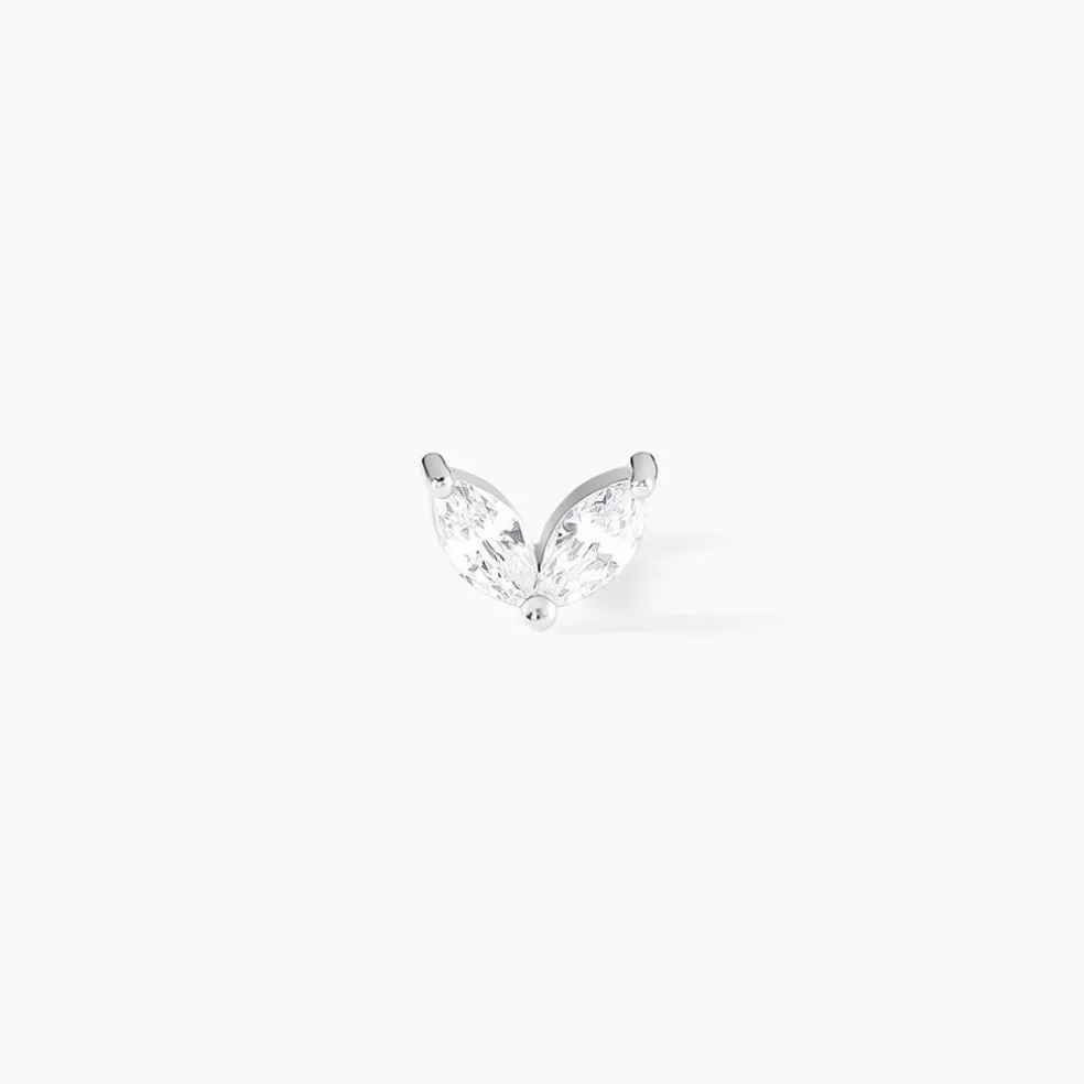 Piercing D'oreille Unitaire Argent Blanc Enyo Oxyde De Zirconium