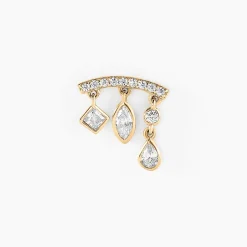 Piercing D'oreille Unitaire Tyrese Or Jaune Oxyde De Zirconium