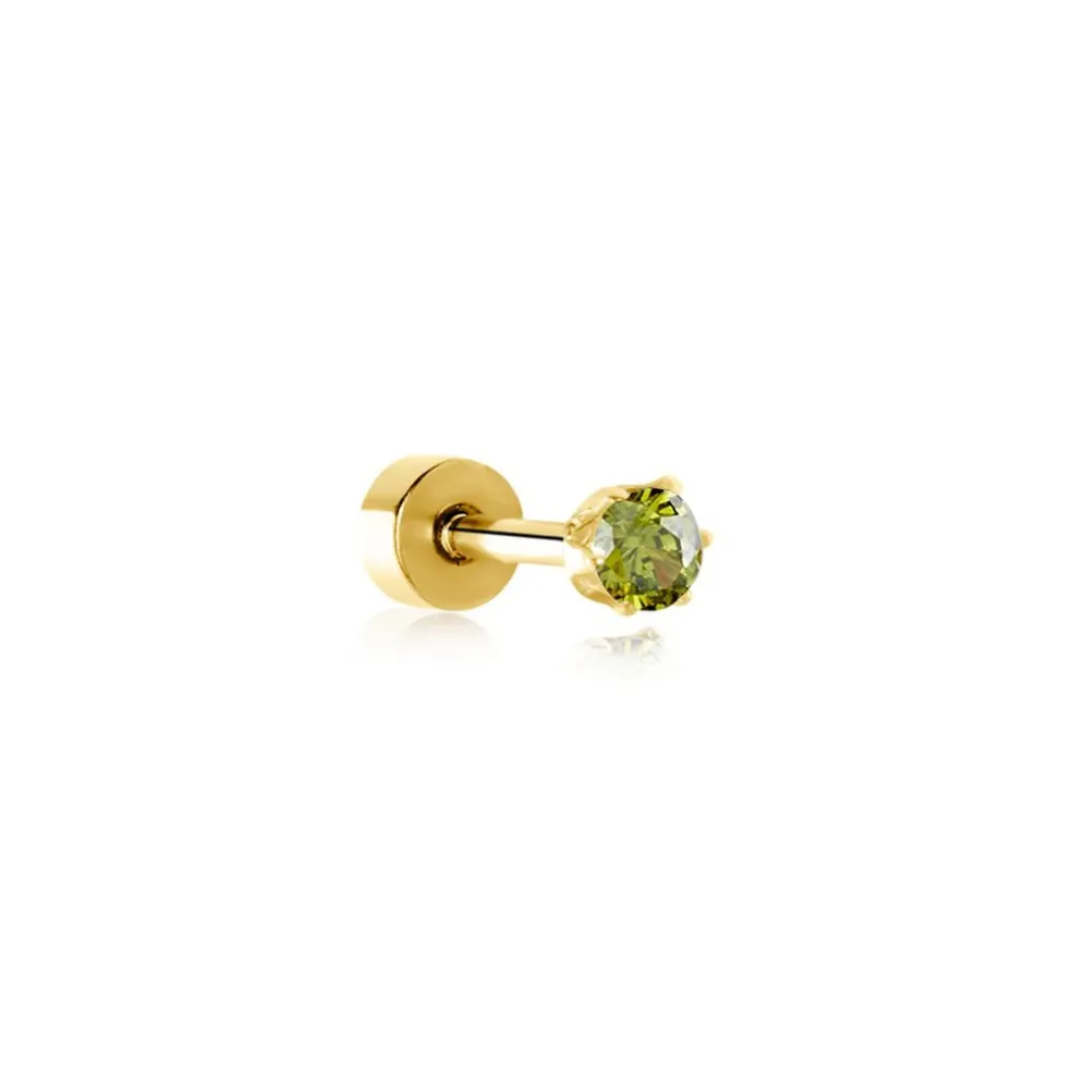 Piercing D'oreilles Unitaire Acier Doré Piia Oxyde De Zirconium