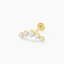 Piercing Veria Titane Doré Oxyde De Zirconium
