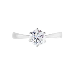 Solitaire Or Blanc Laurian Oxyde De Zirconium Blanc