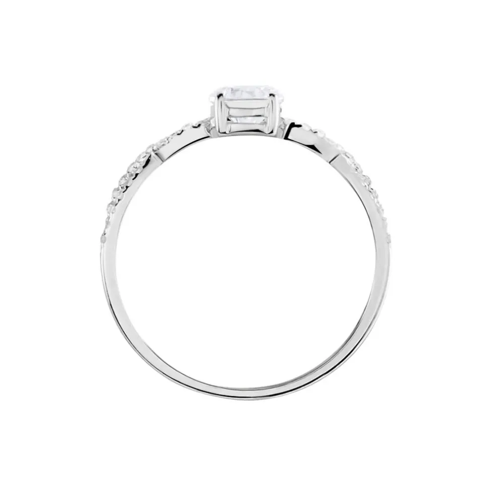 Solitaire Or Blanc Sevastiane Oxyde De Zirconium