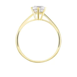 Solitaire Or Jaune Laurian Oxyde De Zirconium Blanc